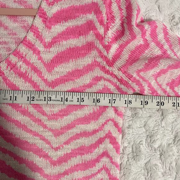 Lilly Pulitzer Edie Tropical Pin Zebron Pink V-neck Lightweight Preppy Sweater S - Picture 7 of 7